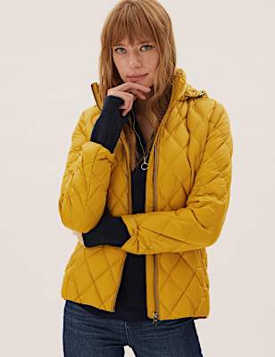 Feather & Down Quilted Puffer Jacket