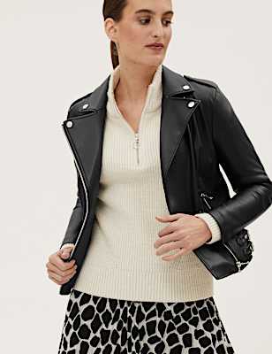 Faux Leather Biker Jacket