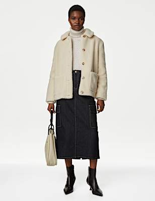 Teddy Textured Collared Jacket