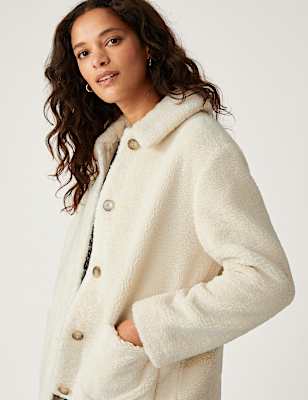 Teddy Textured Collared Jacket