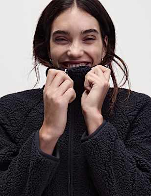 Borg Lightweight Funnel Neck Jacket