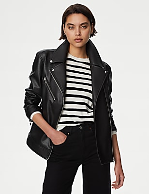 Faux Leather Girlfriend Biker Jacket