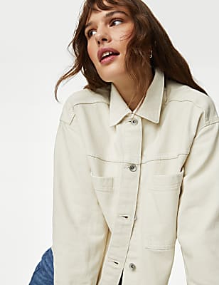 Pure Cotton Denim Relaxed Shacket