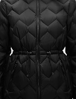 Feather & Down Quilted Hooded Puffer Jacket