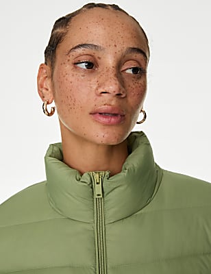 Feather & Down Quilted Packaway Puffer Jacket