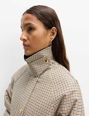 Waxed Look Checked Utility Jacket