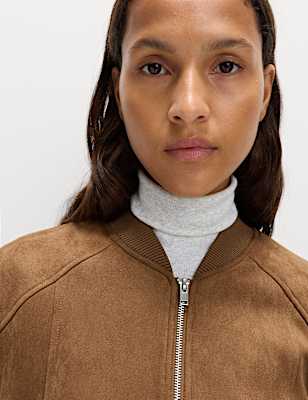 Suedette Lightweight Bomber Jacket