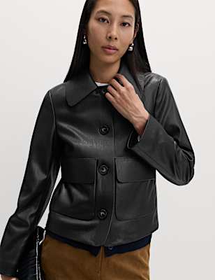 Faux Leather Lightweight Jacket