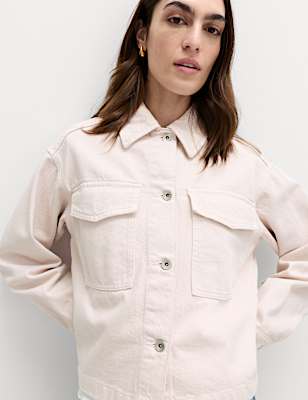 Pure Cotton Denim Shacket