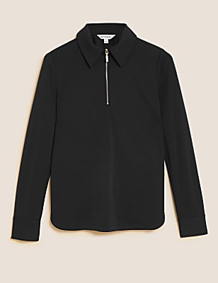 Modal Rich Collared Long Sleeve Top