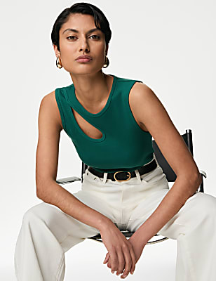 Cotton Rich Ribbed Cut Out Vest