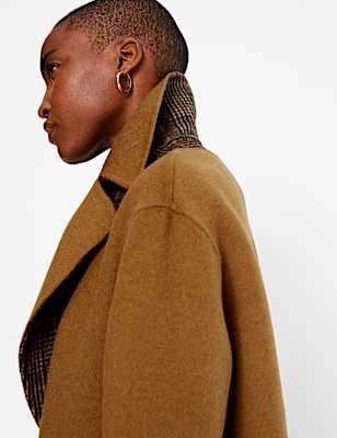Wool Checked Reversible Overcoat