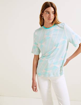 Printed Crew Neck Short Sleeve T-Shirt