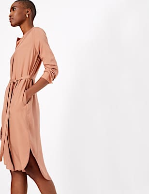 Button Detailed Shirt Dress