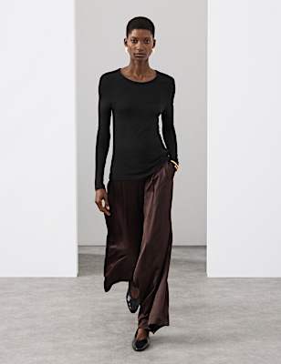 Crew Neck Top with Silk