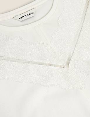 Lace Detail Regular Fit T-Shirt