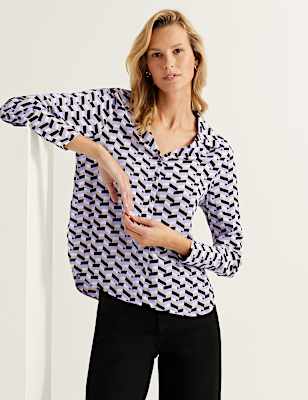 Geometric Collared Long Sleeve Shirt