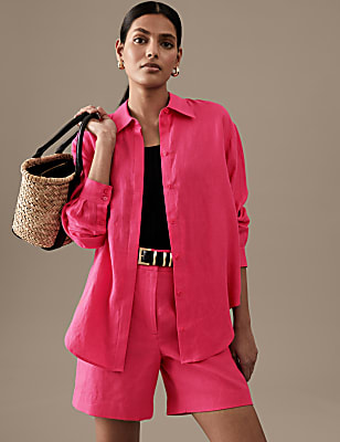 Pure Irish Linen Collared Relaxed Shirt