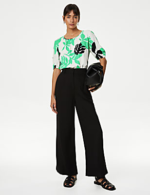 Printed Round Neck Blouse