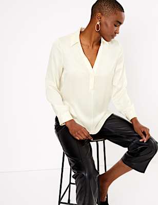 Pure Silk Long Sleeve Blouse