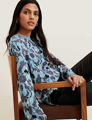 Floral Print Long Sleeve Sweatshirt