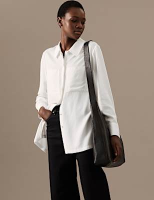 Pure Tencel™ Collared Long Sleeve Shirt