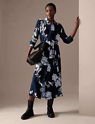 Floral Midaxi Shirt Dress