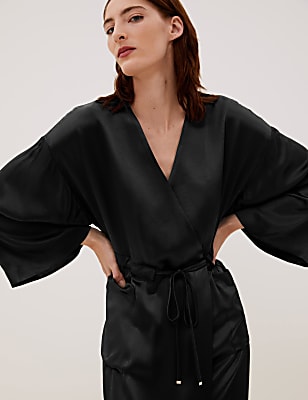 V-Neck Maxi Kimono Dress