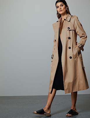 Pure Cotton Double Breasted Trench Coat