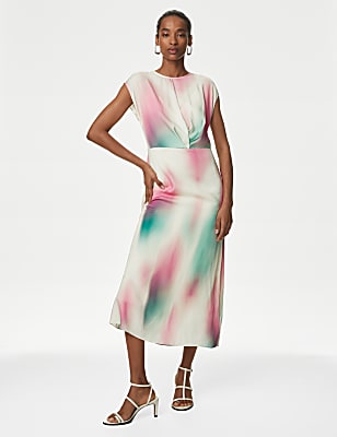 Cupro Rich Ombre Twist Detail Dress