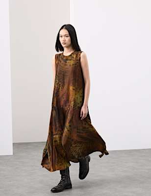 Animal Print Midaxi Column Dress