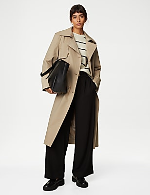 Cotton Rich Belted Longline Trench Coat
