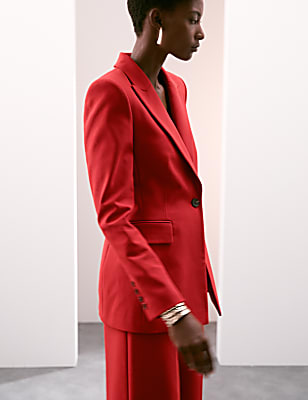 Tailored Single Breasted Blazer with Wool