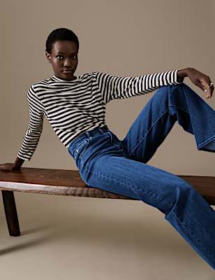 Luxury High Waisted Wide Leg Jeans