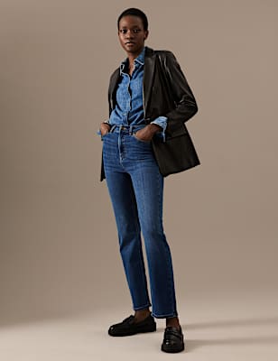 Luxury Straight Leg Ankle Grazer Jeans