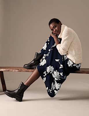 Floral Midaxi A-Line Skirt