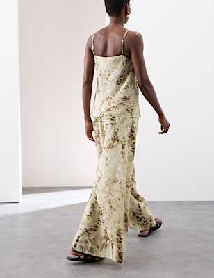 Animal Print Wide Leg Trousers