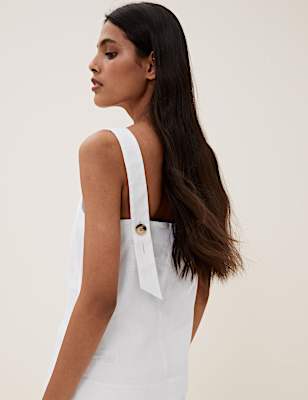 Irish Linen Button Detail Cami Top