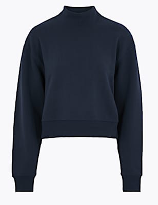 Cotton Relaxed Cropped Sweatshirt