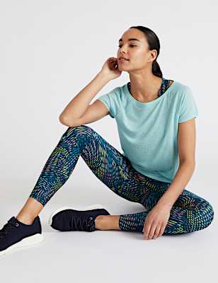 Printed Scoop Neck Double Layer T-Shirt