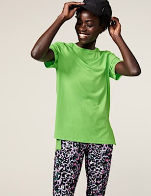 Scoop Neck Mesh Back T-Shirt