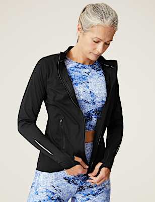 Funnel Neck Zip Up Long Sleeve Track Top