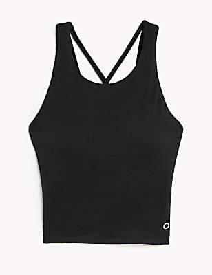 High Neck Padded Yoga Crop Vest Top