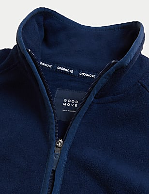 Slim Fit Standing Collar Fleece Jacket