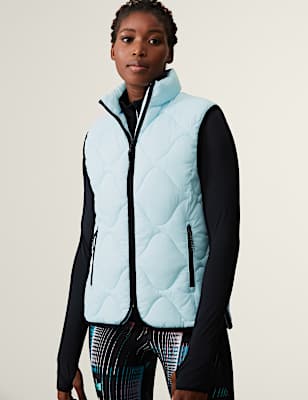 Quilted Zip Up Funnel Neck Puffer Gilet