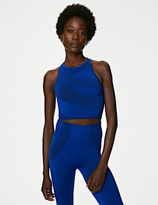 Scoop Neck Seamless Fitted Crop Top