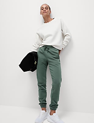 Cotton Rich RelaxedHigh Waisted Joggers