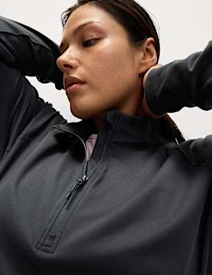 Funnel Neck Half Zip Yoga Top