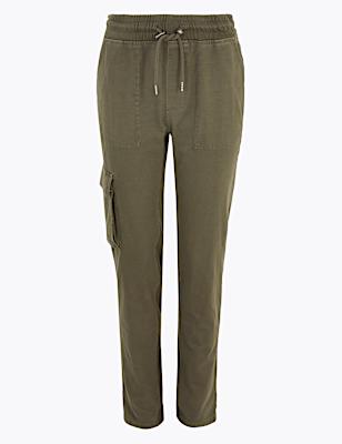 Cotton Cargo Straight Leg Joggers