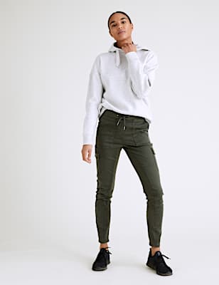 Cotton Rich Skinny Ankle Grazer Trousers